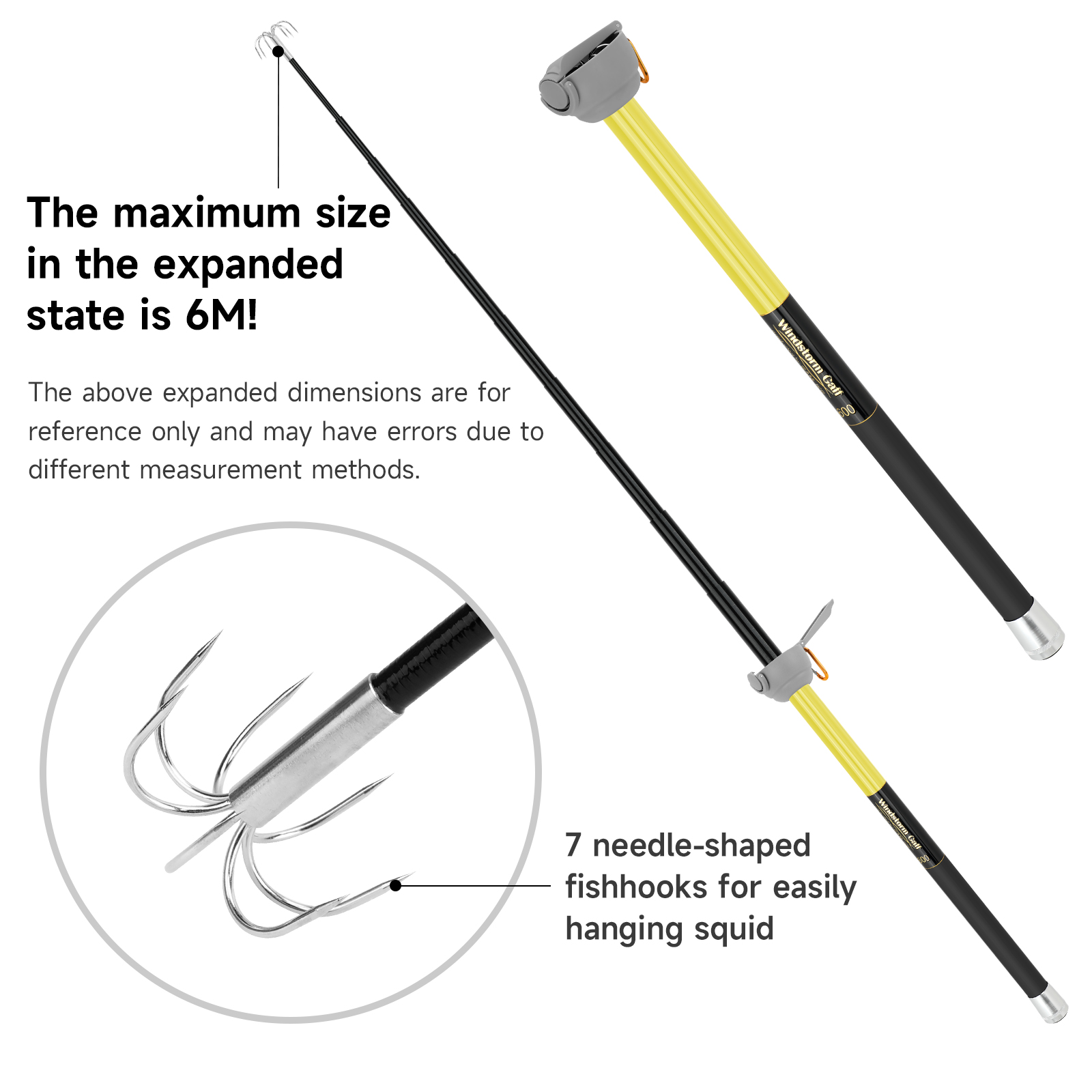 SANLIKE 6M Telescopic Squid Ro - Fishing Rod Carbon Fiber 评论和价格