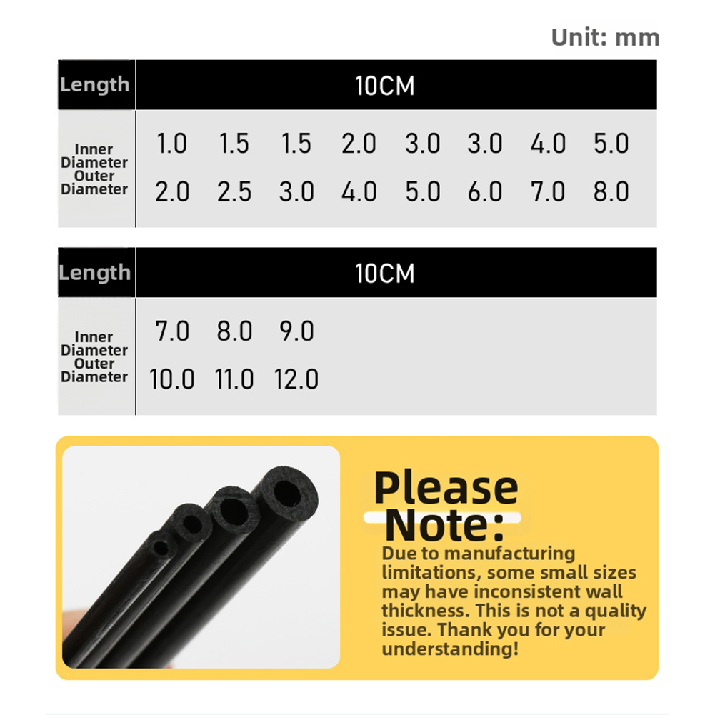 10cm Black Hollow Carbon Fiber - Fishing Rod Carbon Fiber 评论和价格